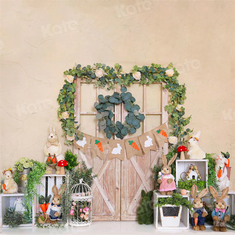 Kate Easter Bunny Barn Door Backdrop for Photography - Image 2