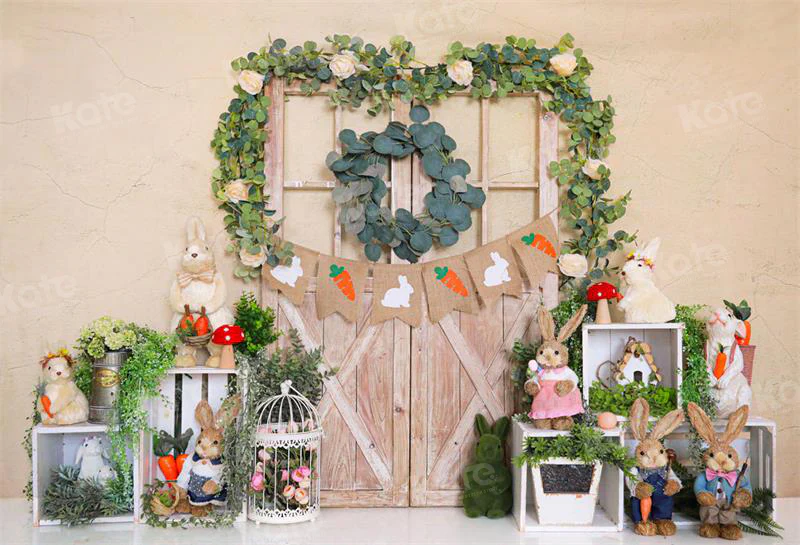 Kate Easter Bunny Barn Door Backdrop for Photography - Image 3
