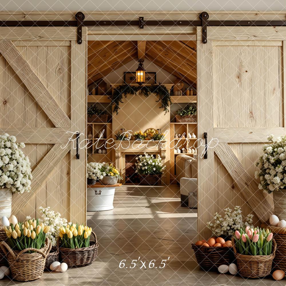Kate Easter Bunny Barn Doors Backdrop Designed by Mini MakeBelieve - Image 2