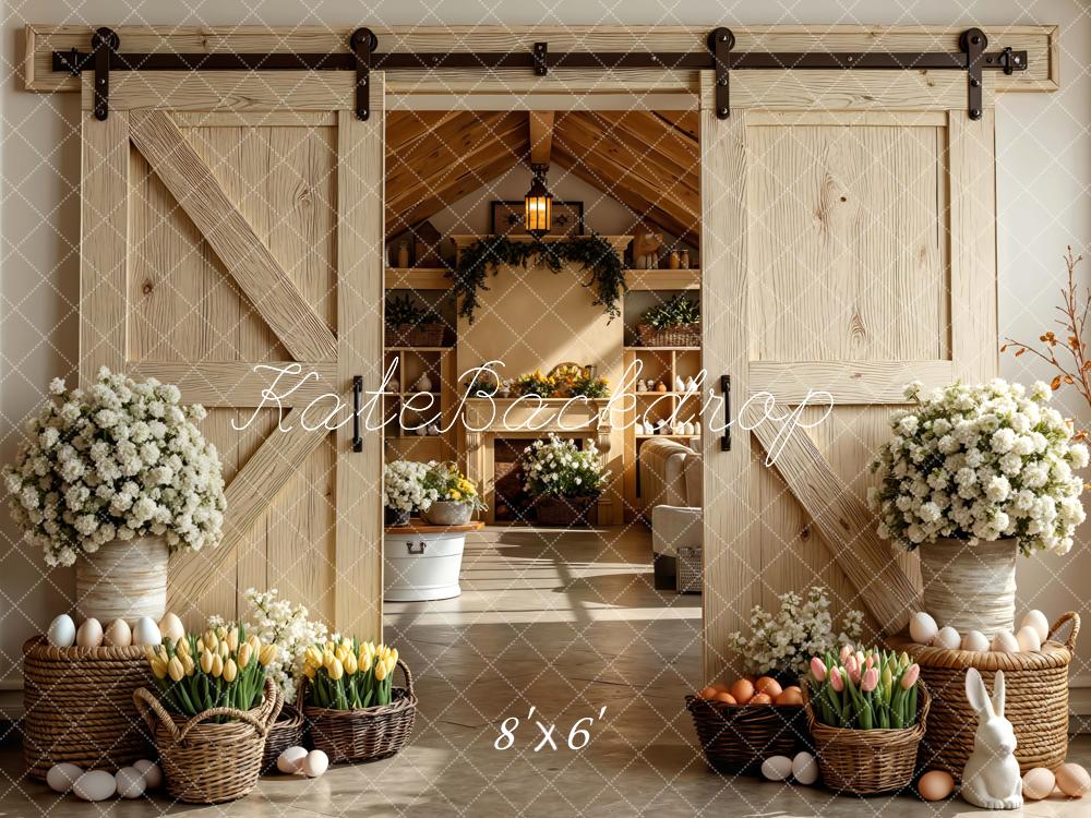 Kate Easter Bunny Barn Doors Backdrop Designed by Mini MakeBelieve - Image 3
