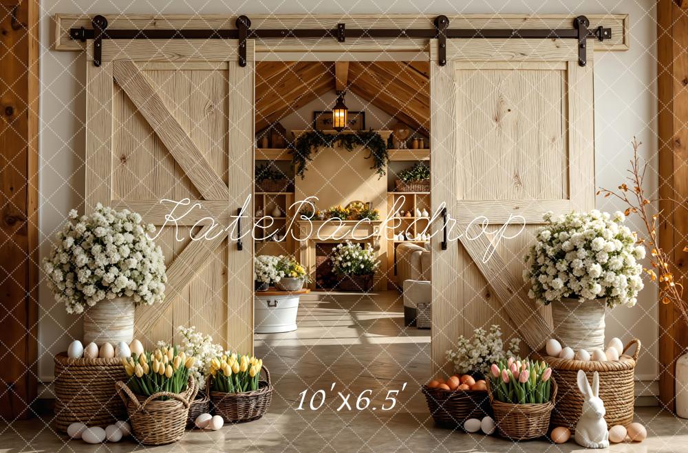 Kate Easter Bunny Barn Doors Backdrop Designed by Mini MakeBelieve - Image 4