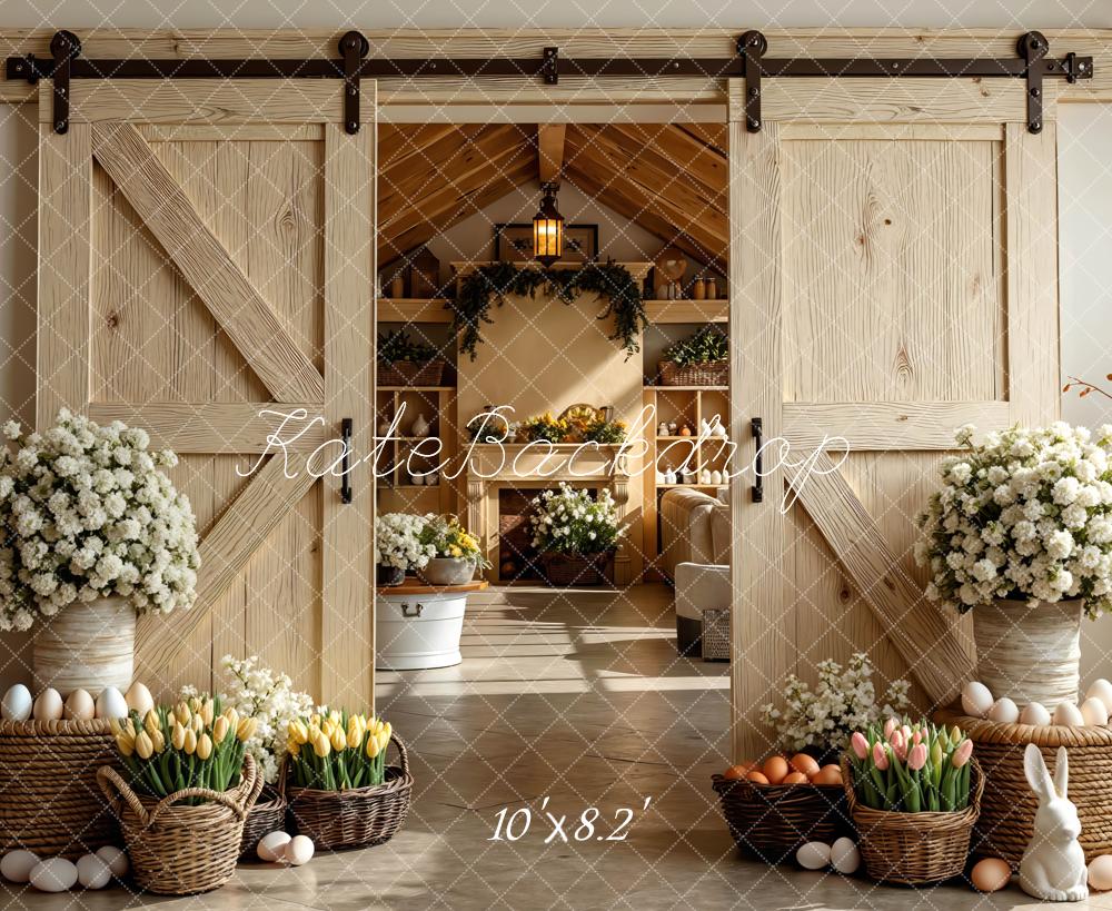 Kate Easter Bunny Barn Doors Backdrop Designed by Mini MakeBelieve - Image 6