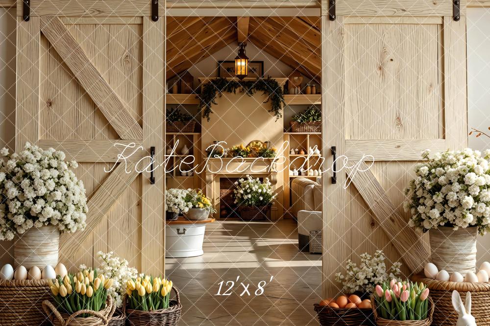 Kate Easter Bunny Barn Doors Backdrop Designed by Mini MakeBelieve - Image 8