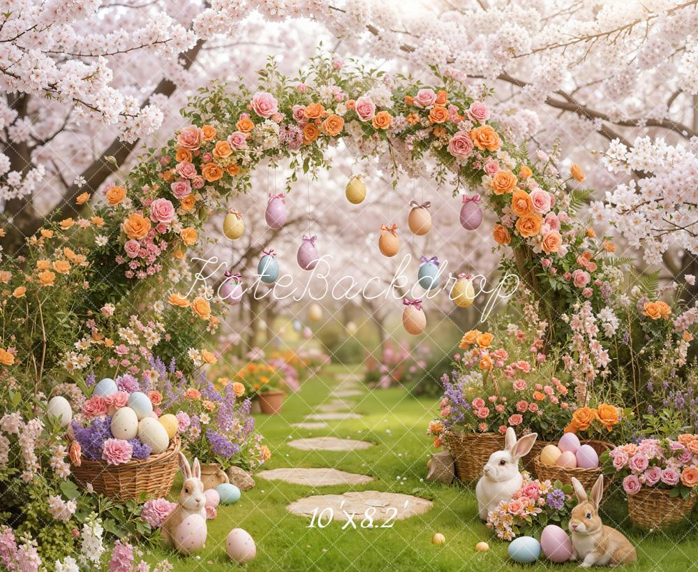 Kate Easter Bunny Blossom Arch Eggs Garden Backdrop Designed by Emstselch - Image 6