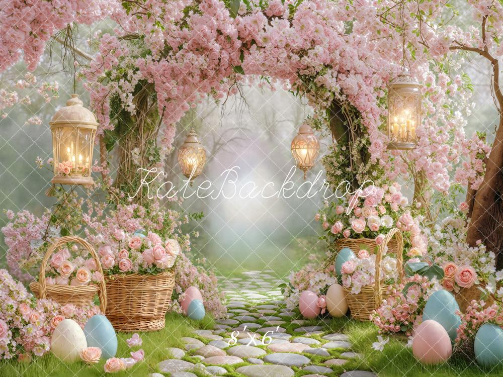Kate Easter Bunny Blossoms Lanterns Backdrop Designed by Emstselch - Image 3