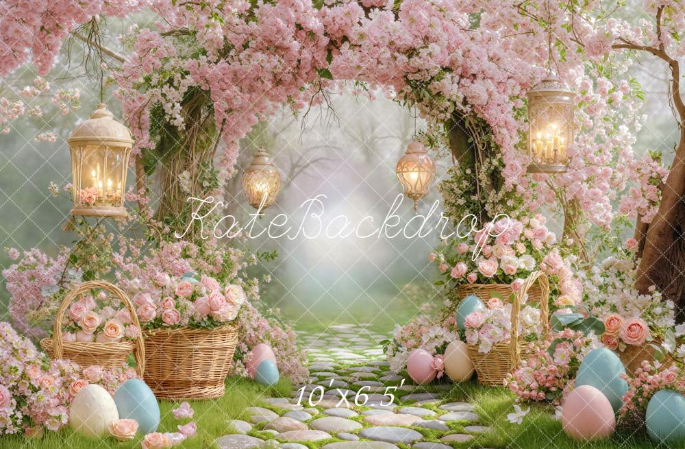 Kate Easter Bunny Blossoms Lanterns Backdrop Designed by Emstselch - Image 4