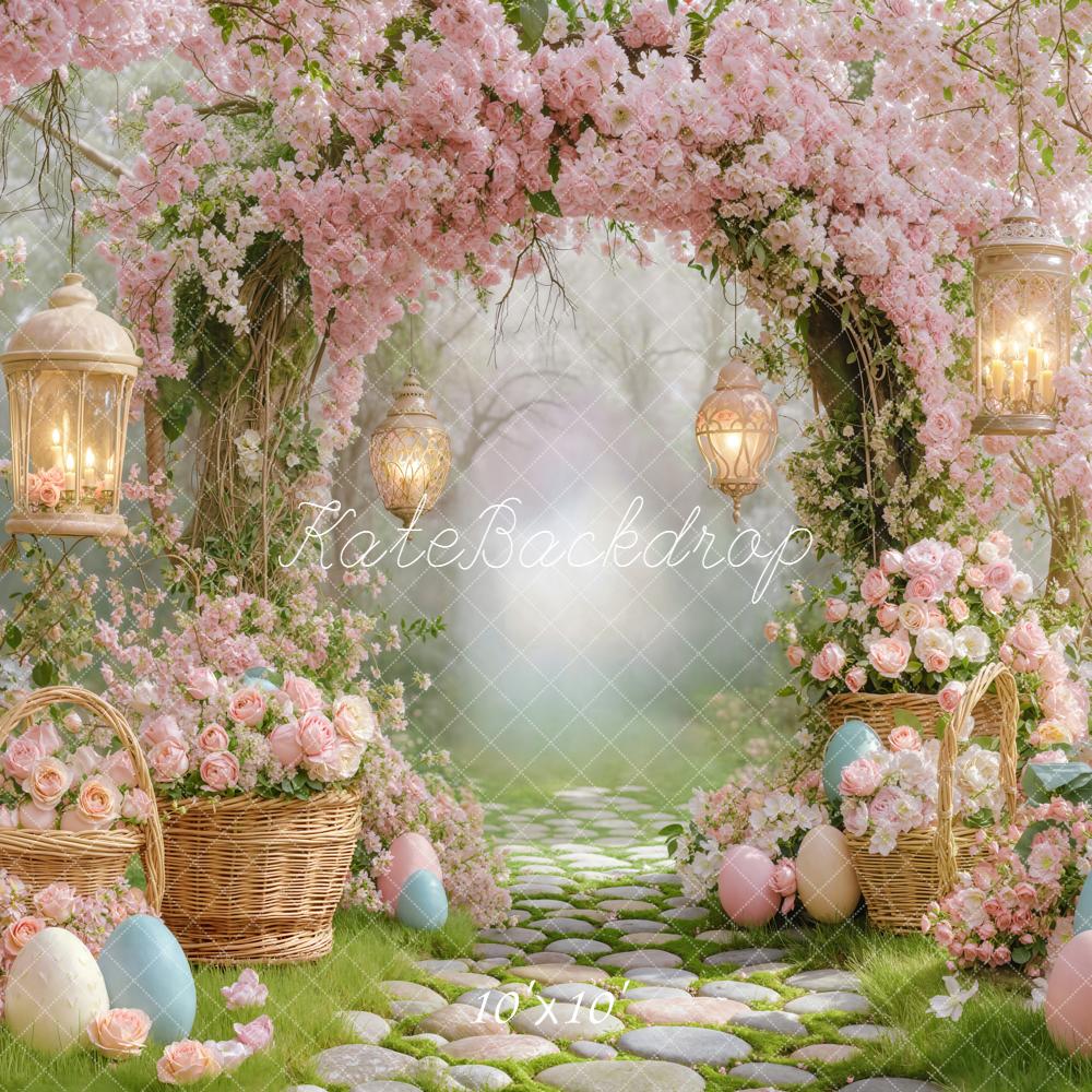 Kate Easter Bunny Blossoms Lanterns Backdrop Designed by Emstselch - Image 7