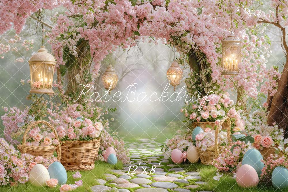 Kate Easter Bunny Blossoms Lanterns Backdrop Designed by Emstselch - Image 8