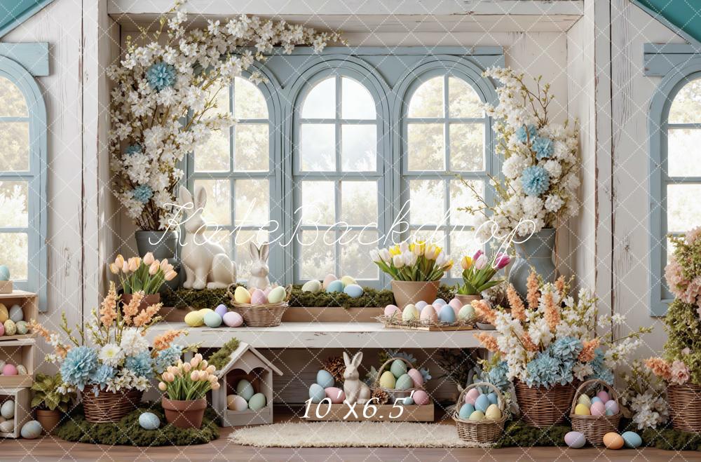 Kate Easter Bunny Blue Window Backdrop Designed by Mini MakeBelieve - Image 4