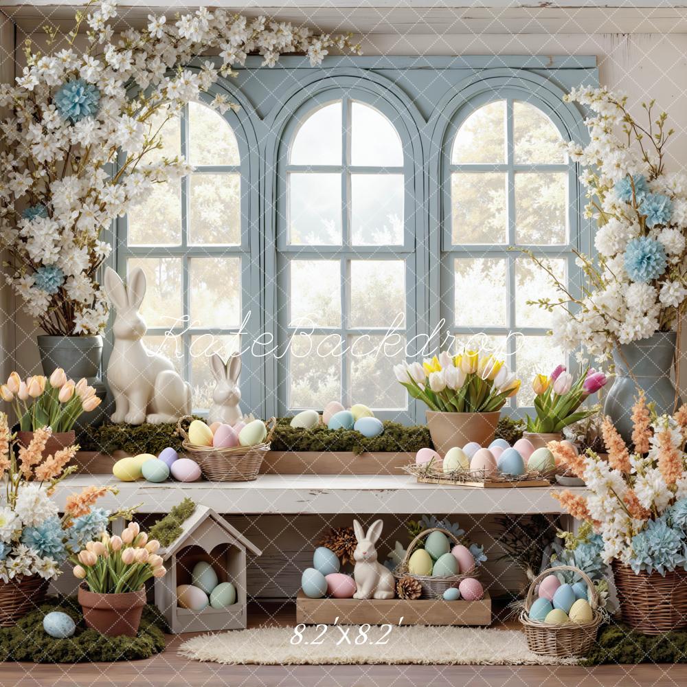 Kate Easter Bunny Blue Window Backdrop Designed by Mini MakeBelieve - Image 5