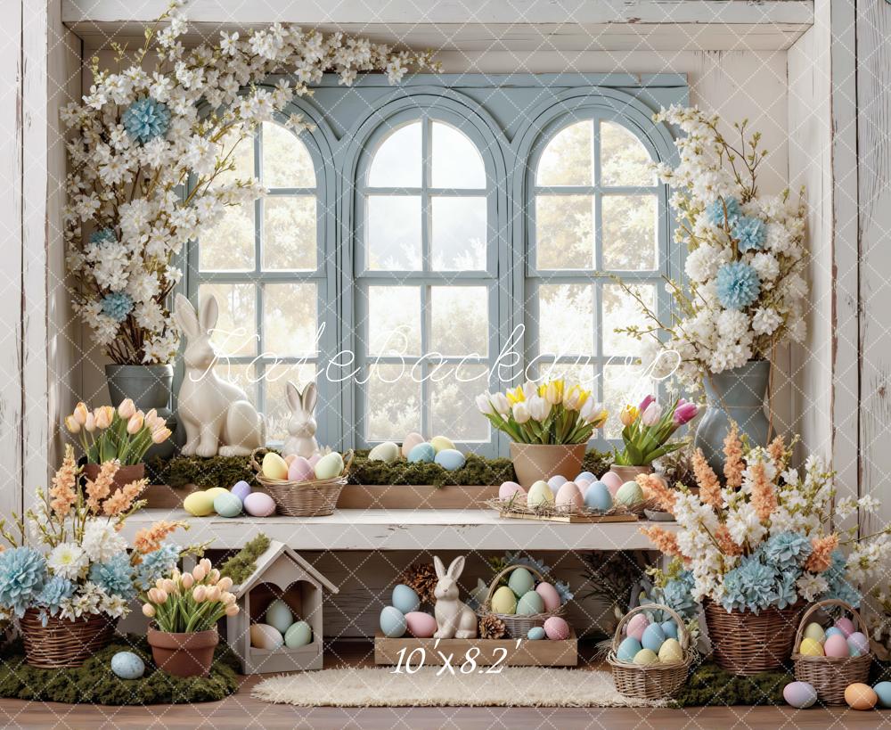 Kate Easter Bunny Blue Window Backdrop Designed by Mini MakeBelieve - Image 6