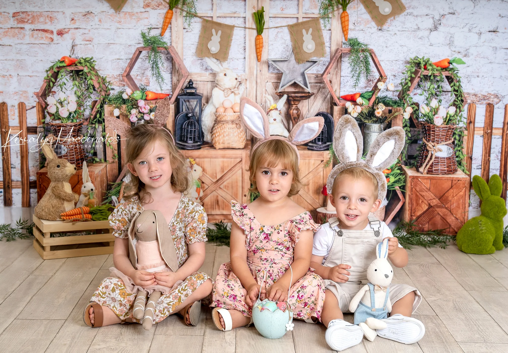 Kate Easter Bunny Brick Wall Backdrop for Photography - Image 3