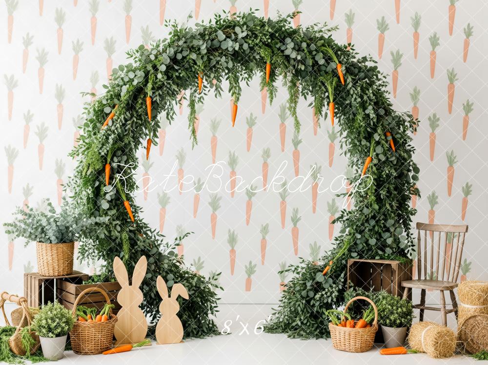 Kate Easter Bunny Carrot Arch Fleece Backdrop Designed by Patty Robert - Image 2
