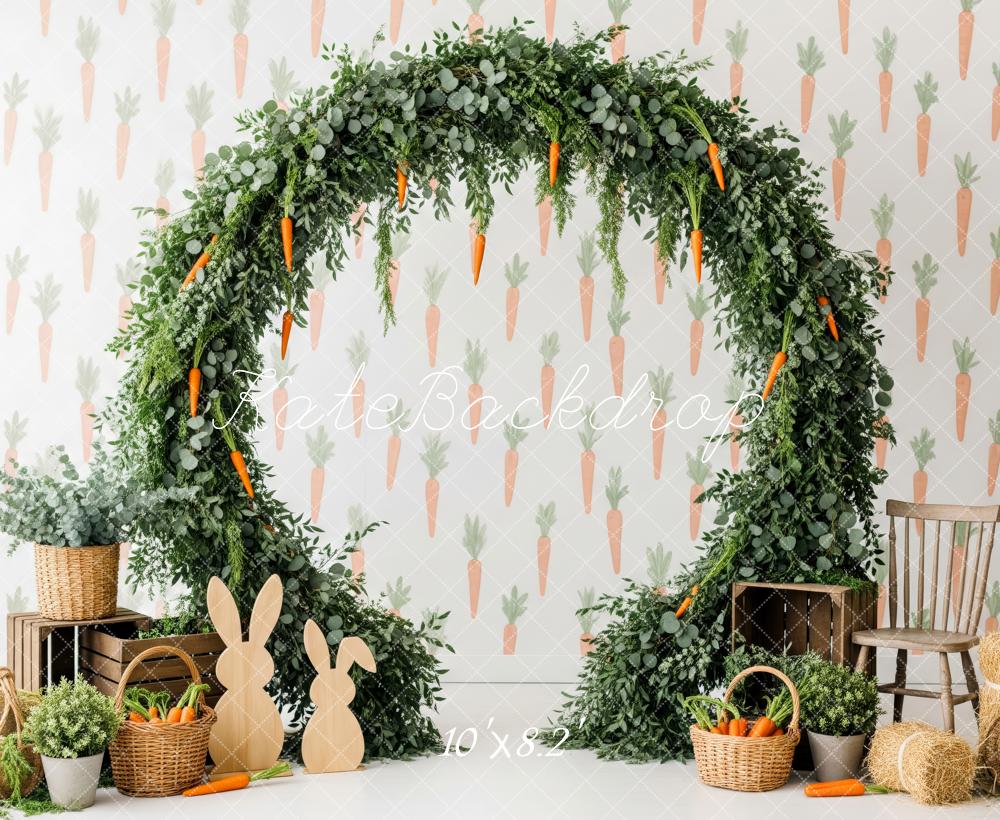 Kate Easter Bunny Carrot Arch Fleece Backdrop Designed by Patty Robert - Image 5