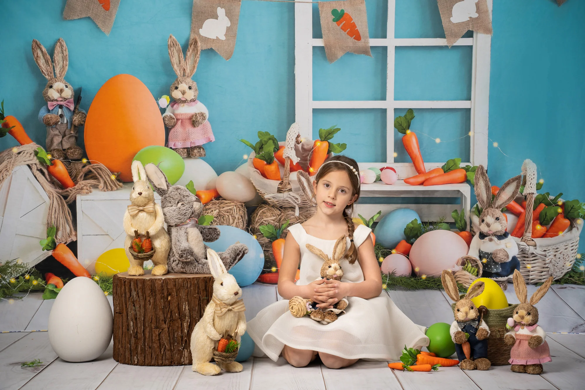 Kate Easter Bunny Carrot Blue Backdrop Designed by Emetselch - Image 6
