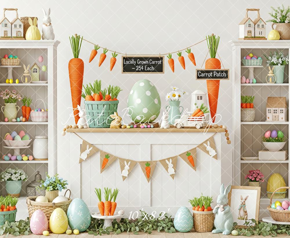 Kate Easter Bunny Carrot Eggs Fleece Backdrop Designed by Patty Robert - Image 3