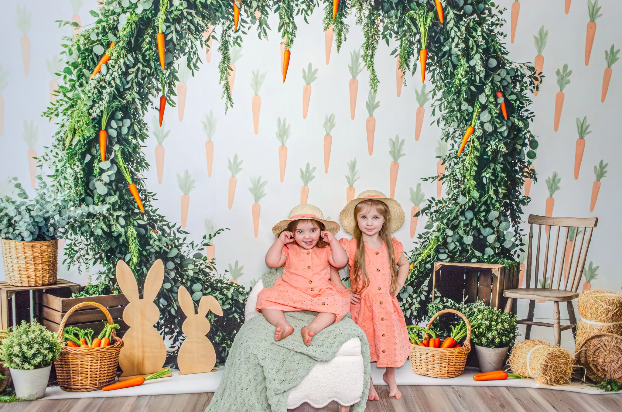 Kate Easter Bunny Carrot Grass Arch Backdrop Designed by Patty Robert - Image 3
