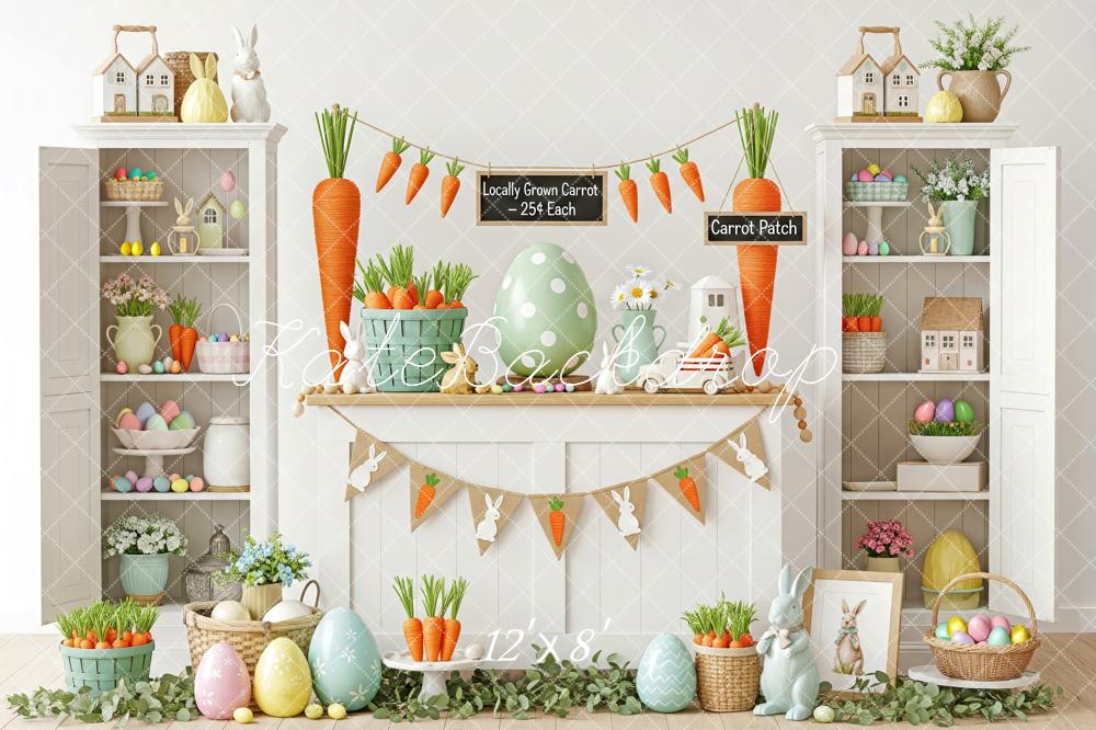 Kate Easter Bunny Carrot Patch Pastel Eggs Backdrop Designed by Patty Robert - Image 11