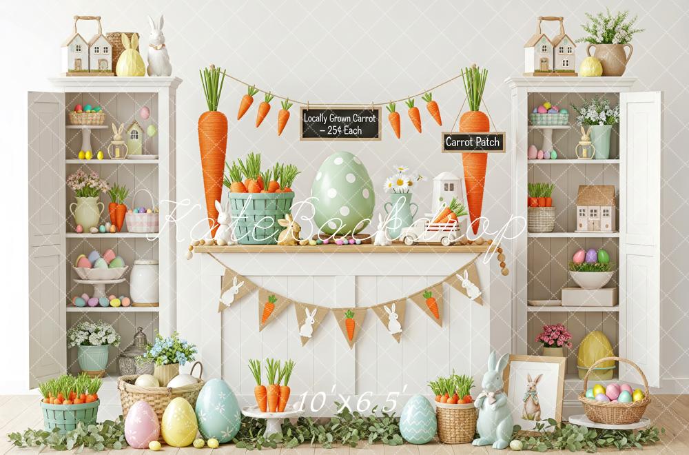 Kate Easter Bunny Carrot Patch Pastel Eggs Backdrop Designed by Patty Robert - Image 7