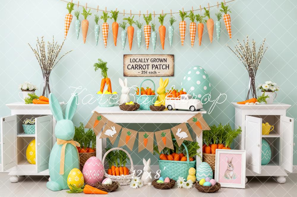 Kate Easter Bunny Carrot Patch Pastel Eggs Backdrop Designed by Patty Robert - Image 8