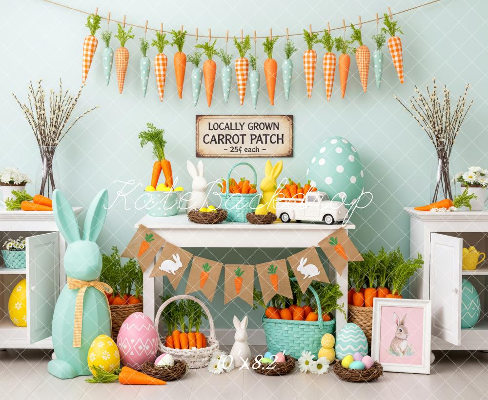 Kate Easter Bunny Carrot Patch Pastel Fleece Backdrop Designed by Patty Robert - Image 3