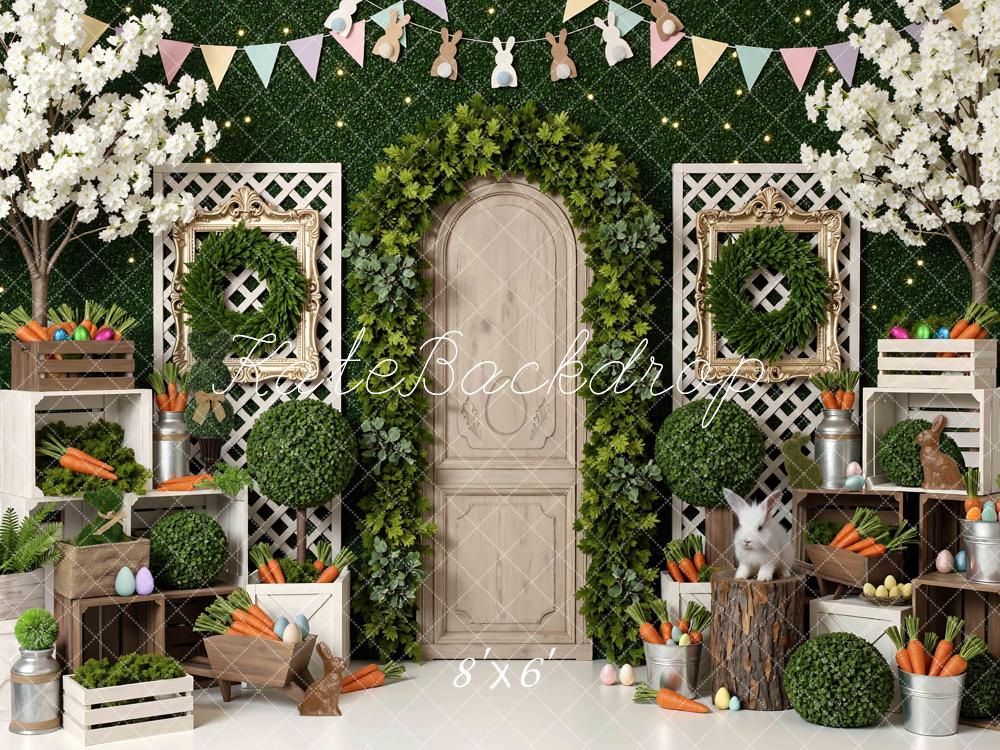 Kate Easter Bunny Carrots Crates Greenery Backdrop Designed by Mini MakeBelieve - Image 3