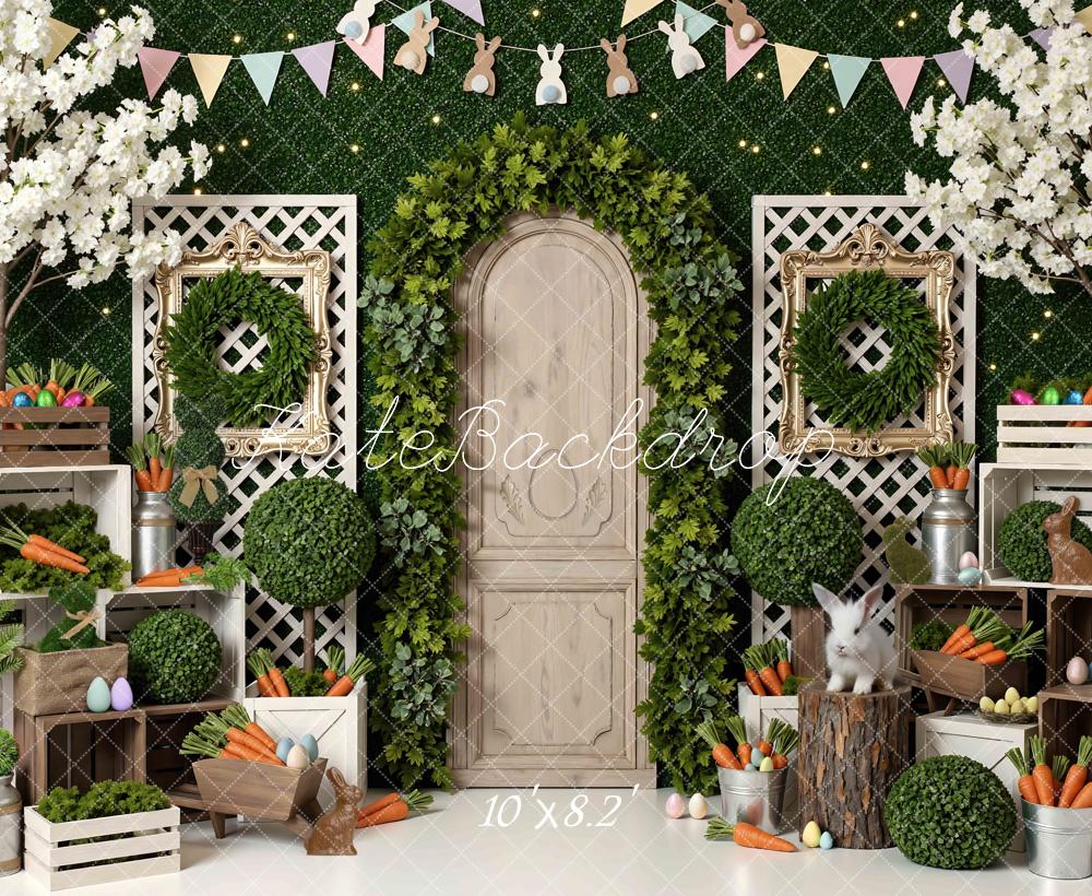 Kate Easter Bunny Carrots Crates Greenery Backdrop Designed by Mini MakeBelieve - Image 6