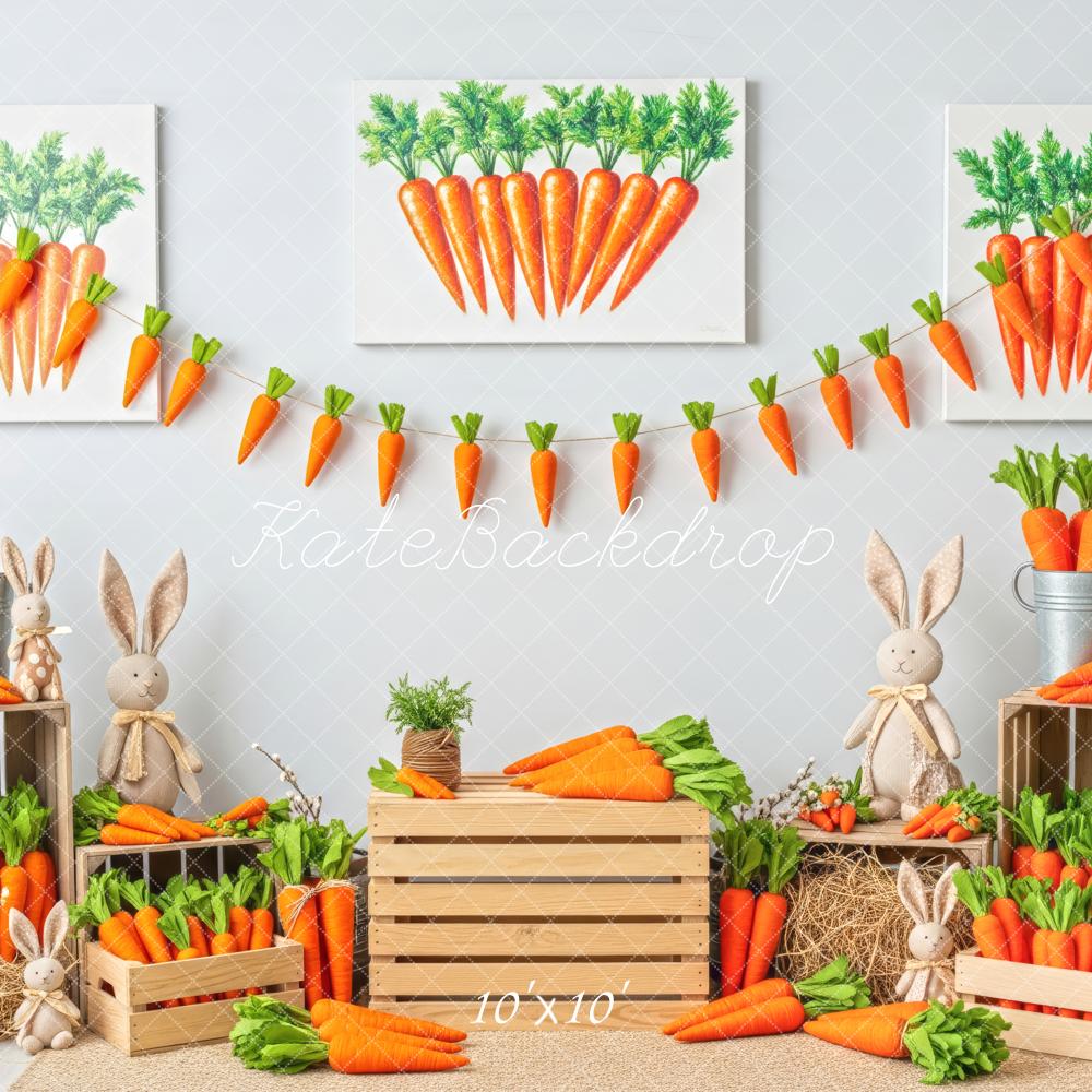Kate Easter Bunny Carrots Decorations Backdrop Designed by Patty Robert - Image 7