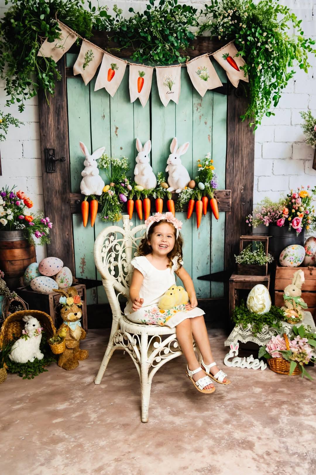 Kate Easter Bunny Carrots Door Wood Backdrop Designed by Emetselch - Image 9