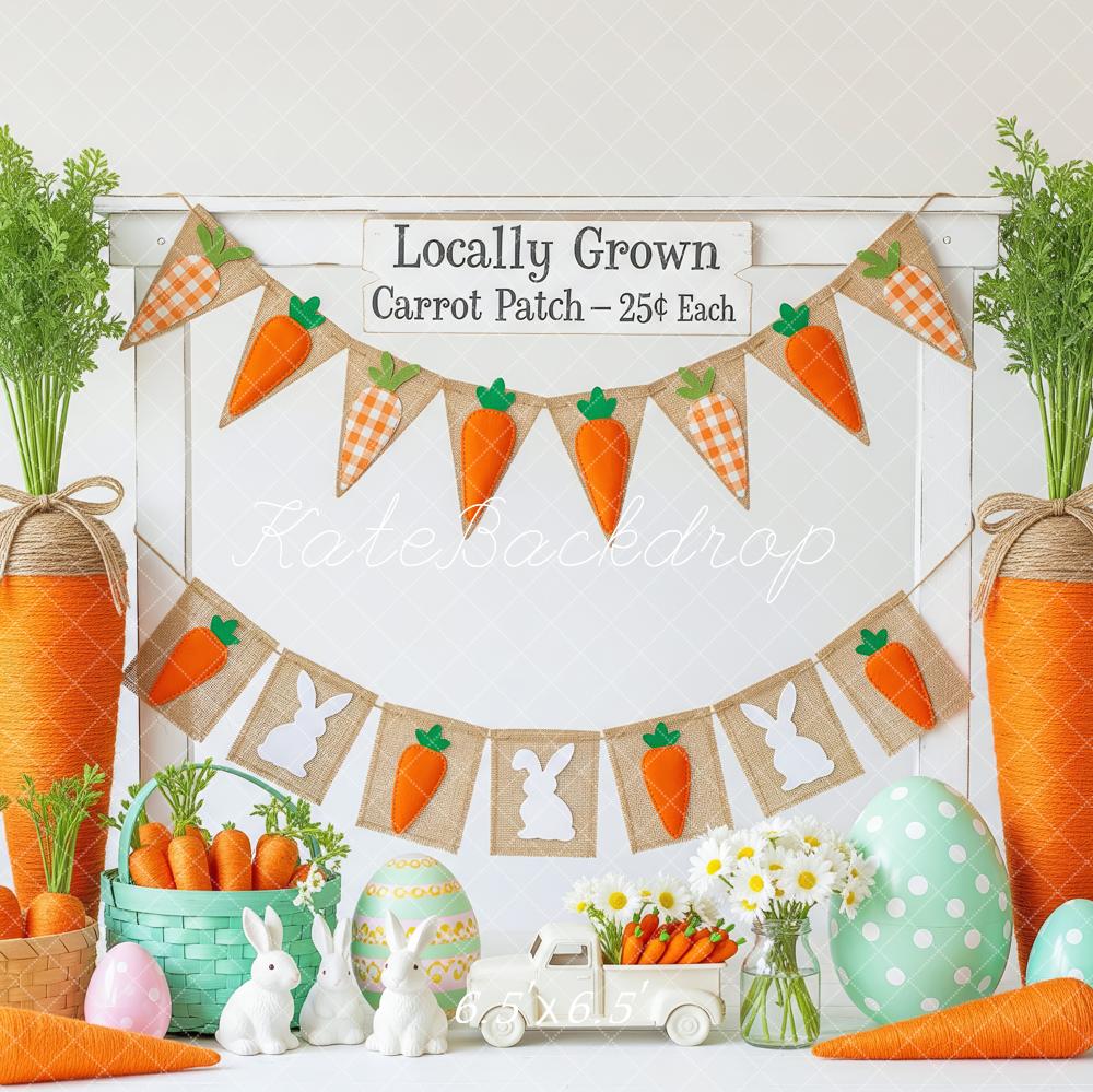 Kate Easter Bunny Carrots Eggs Backdrop Designed by Patty Robert - Image 2