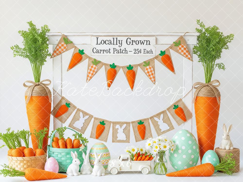 Kate Easter Bunny Carrots Eggs Backdrop Designed by Patty Robert - Image 3