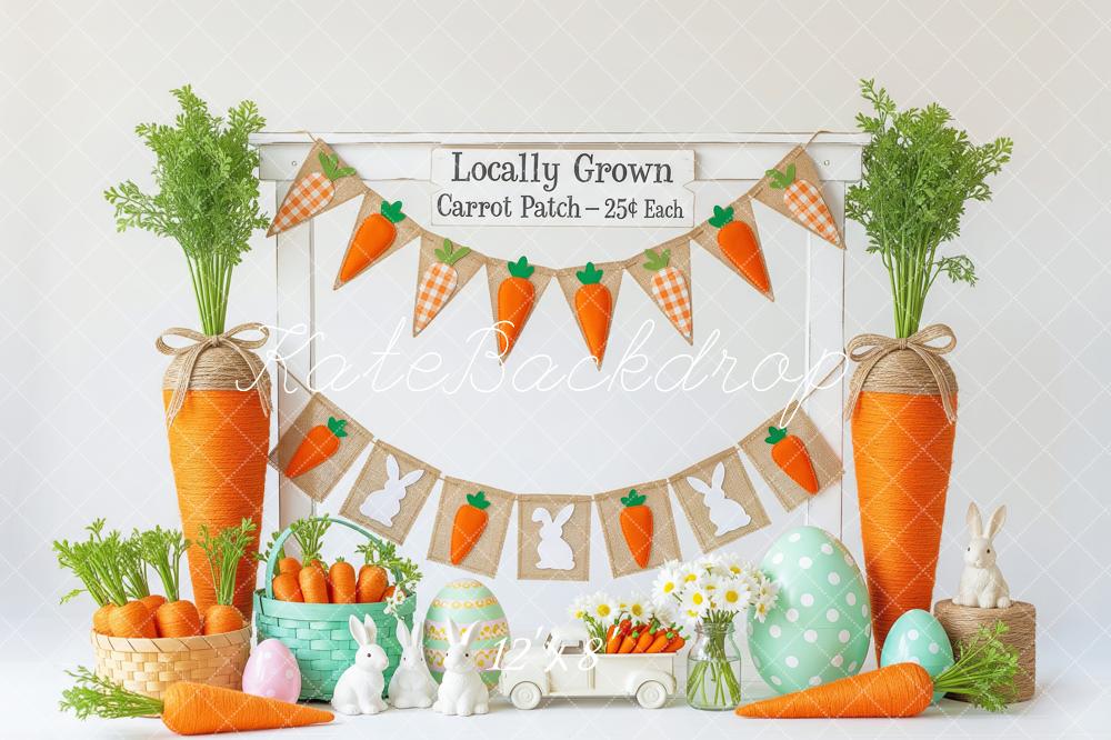 Kate Easter Bunny Carrots Eggs Decor Fleece Backdrop Designed by Patty Robert - Image 4