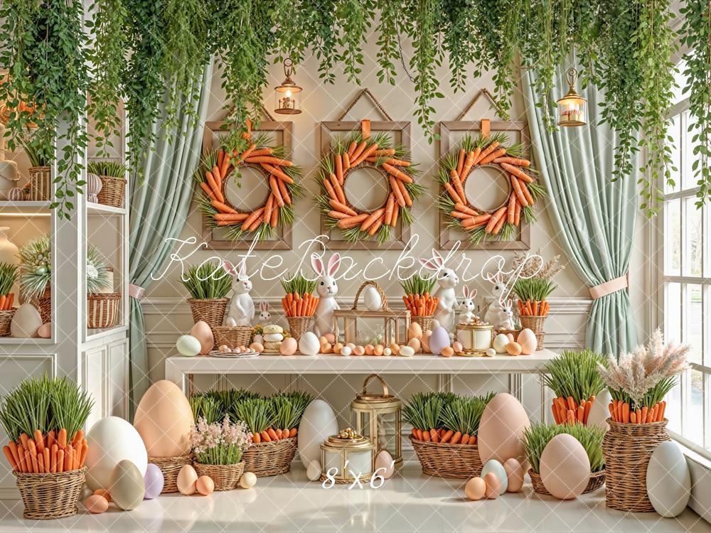 Kate Easter Bunny Carrots Eggs Pastel Decor Backdrop Designed by Emstselch - Image 3