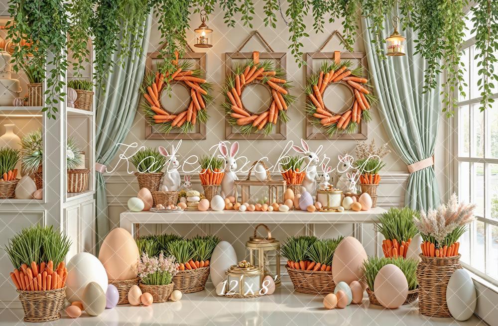 Kate Easter Bunny Carrots Eggs Pastel Decor Backdrop Designed by Emstselch - Image 8