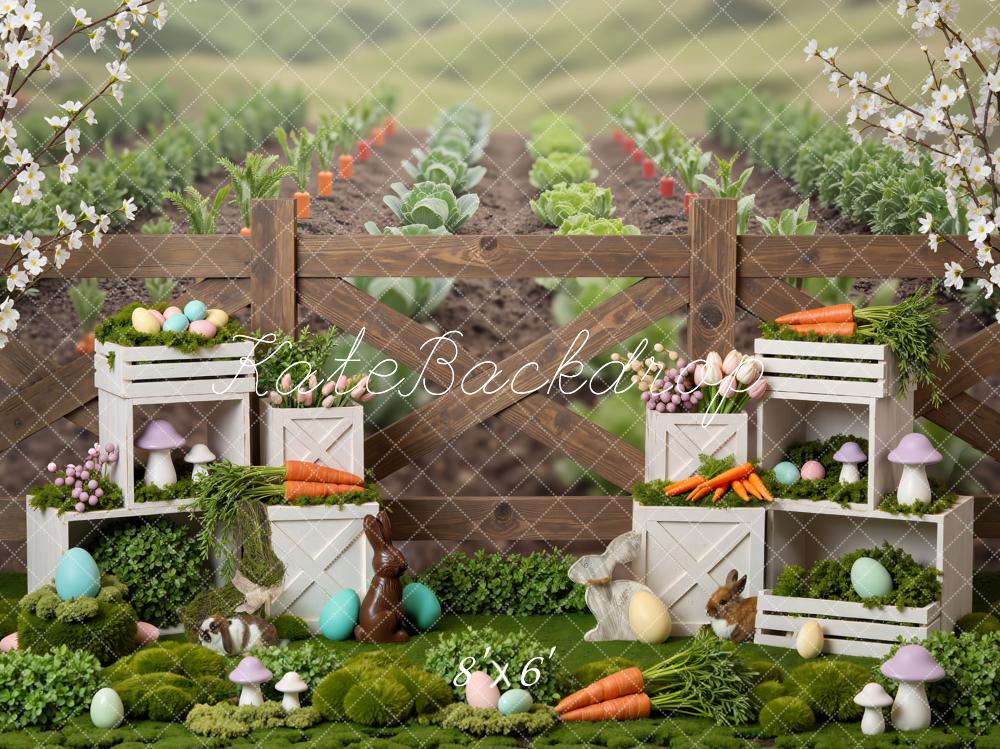 Kate Easter Bunny Carrots Eggs Vegetable Garden Backdrop Designed by Mini MakeBelieve - Image 3