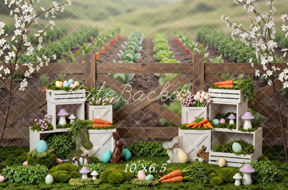 Kate Easter Bunny Carrots Eggs Vegetable Garden Backdrop Designed by Mini MakeBelieve - Image 4