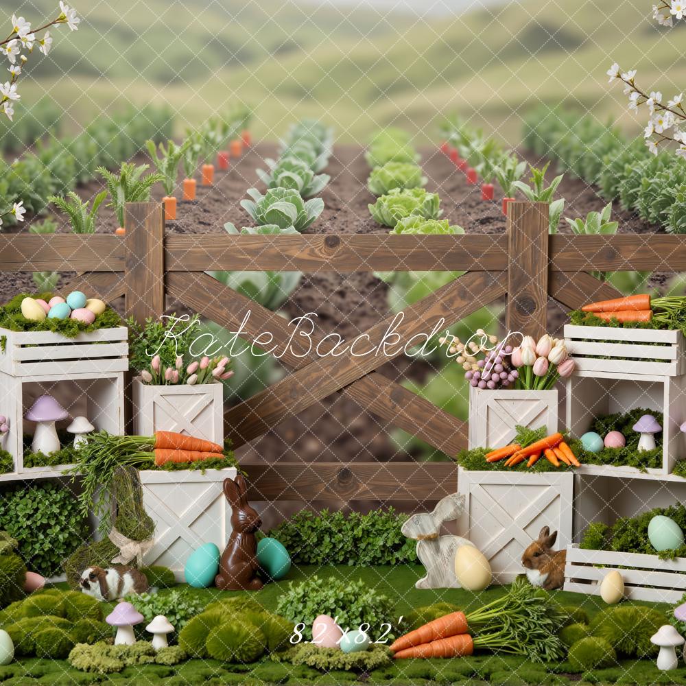 Kate Easter Bunny Carrots Eggs Vegetable Garden Backdrop Designed by Mini MakeBelieve - Image 5