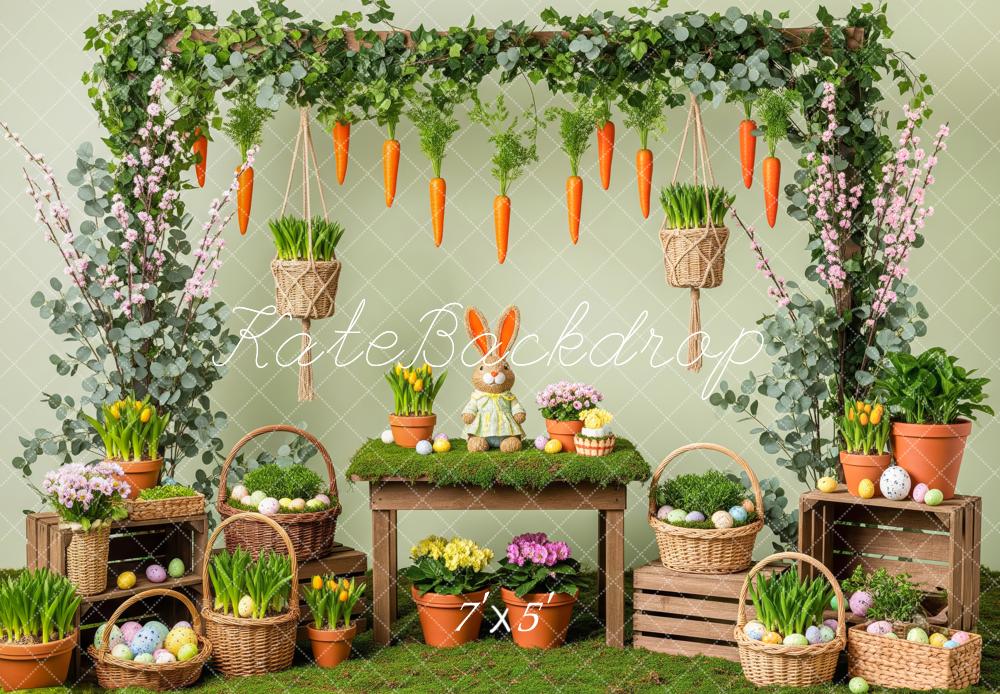 Kate Easter Bunny Carrots Garden Backdrop Designed by Patty Robert