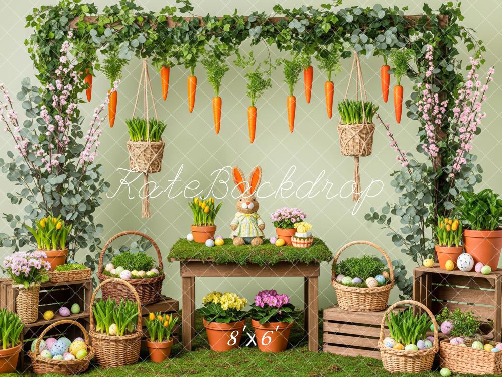 Kate Easter Bunny Carrots Garden Backdrop Designed by Patty Robert - Image 3