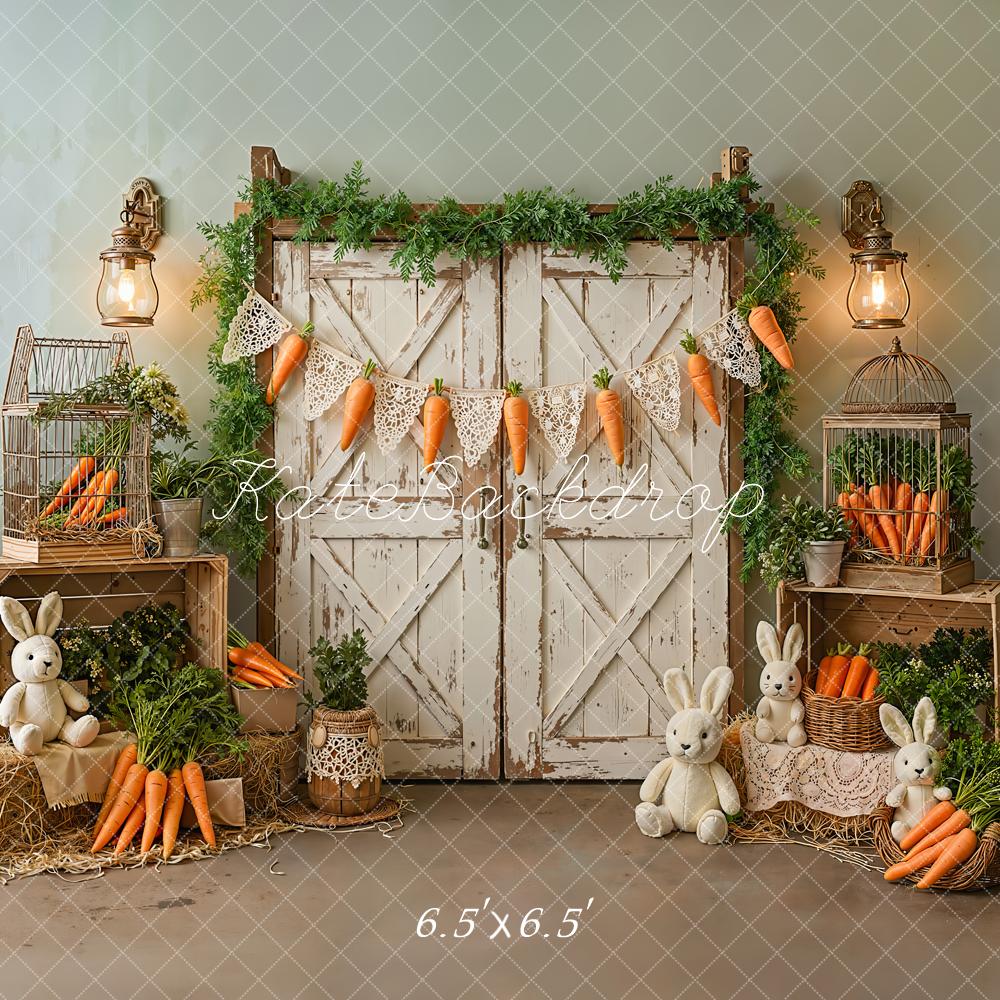 Kate Easter Bunny Carrots Greenery Backdrop Designed by Emetselch - Image 2