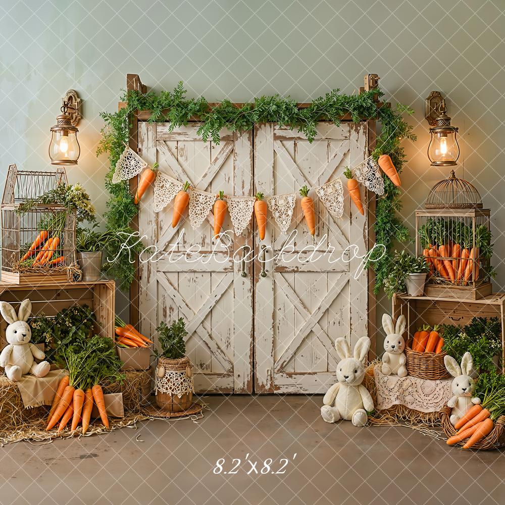 Kate Easter Bunny Carrots Greenery Backdrop Designed by Emetselch - Image 5