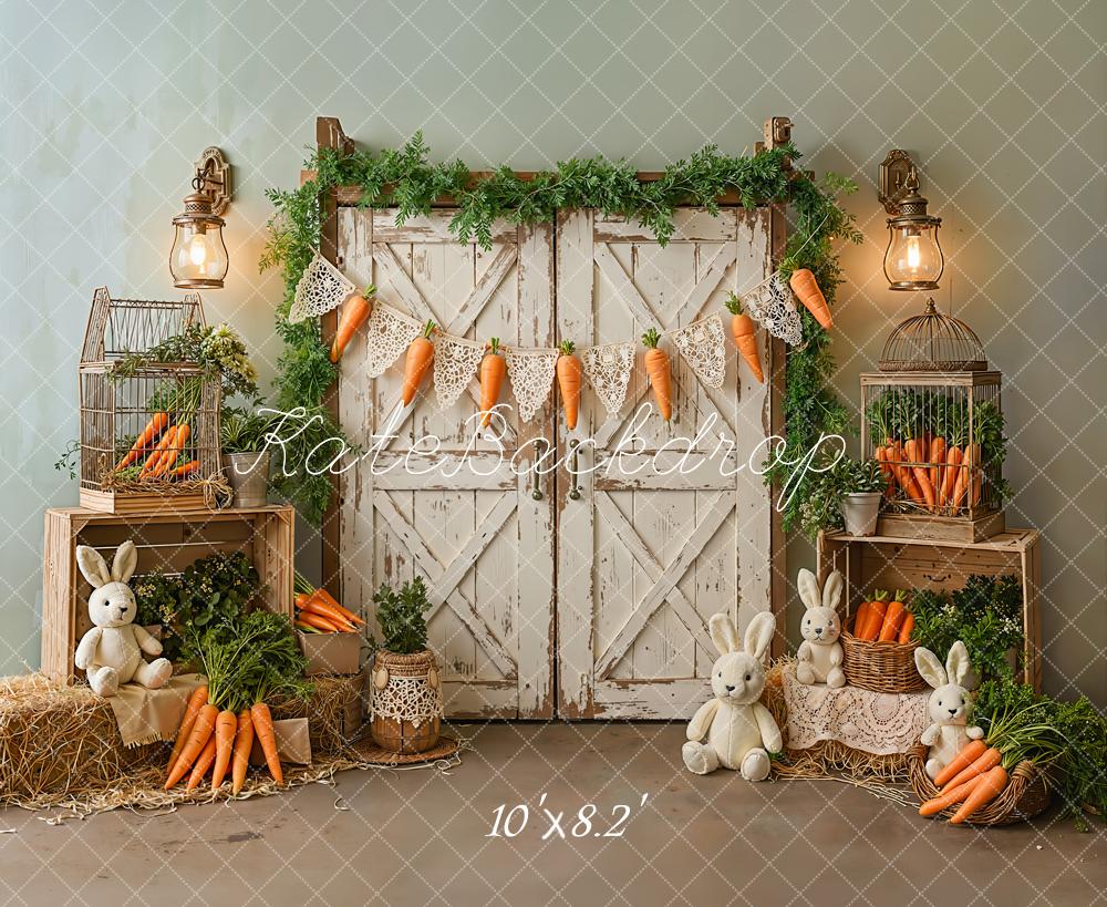 Kate Easter Bunny Carrots Greenery Backdrop Designed by Emetselch - Image 6