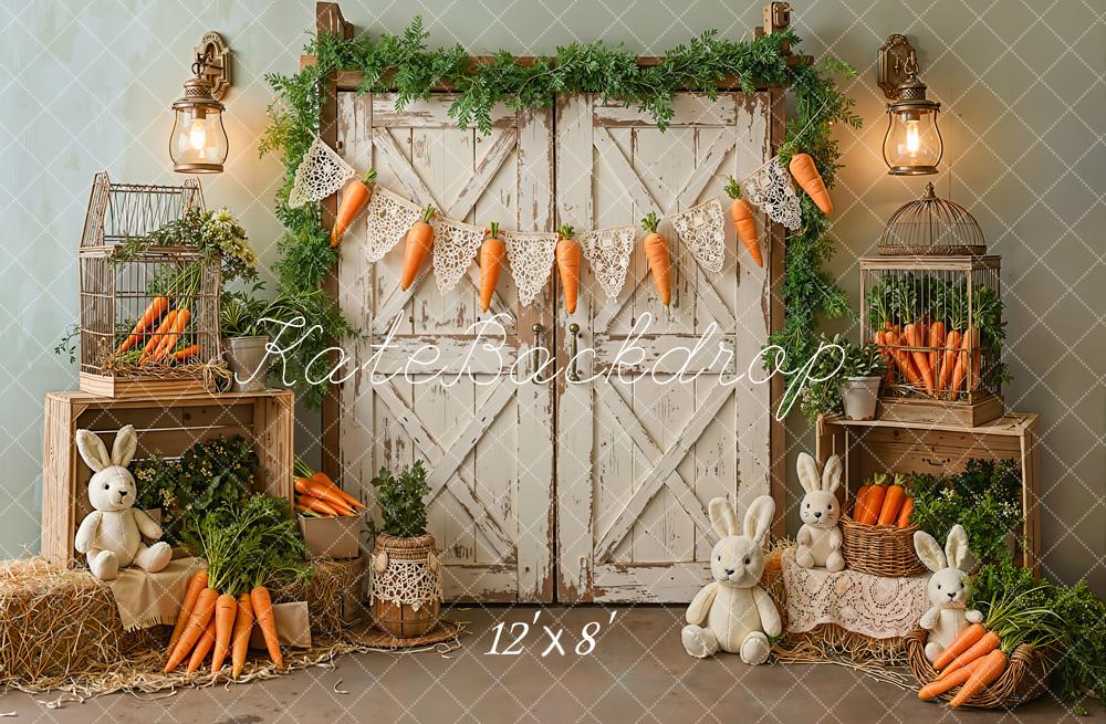 Kate Easter Bunny Carrots Greenery Backdrop Designed by Emetselch - Image 8