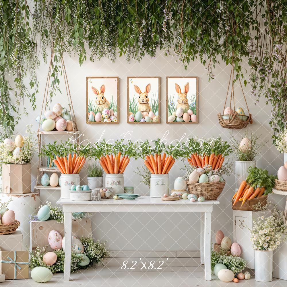 Kate Easter Bunny Carrots Pastel Eggs Backdrop Designed by Emetselch - Image 5