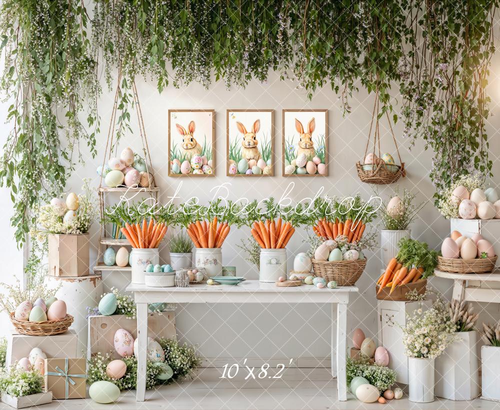 Kate Easter Bunny Carrots Pastel Eggs Backdrop Designed by Emetselch - Image 6