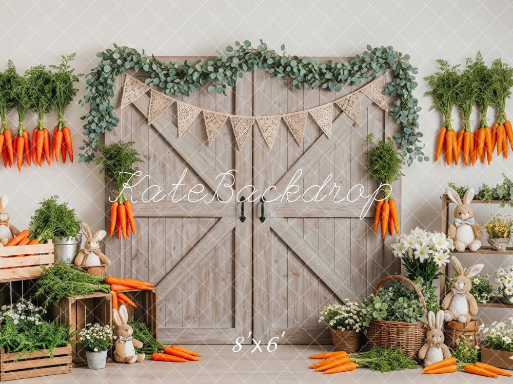 Kate Easter Bunny Carrots Rustic Backdrop Designed by Patty Robert - Image 3