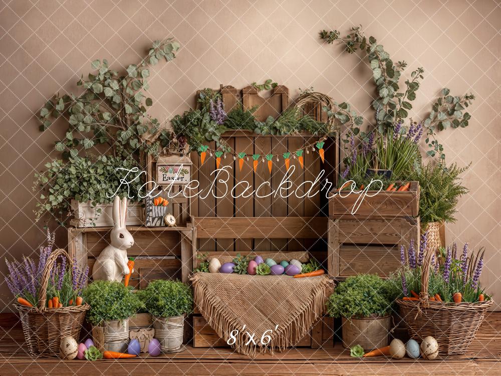 Kate Easter Bunny Carrots Wooden Crates Backdrop Designed by Emetselch - Image 3