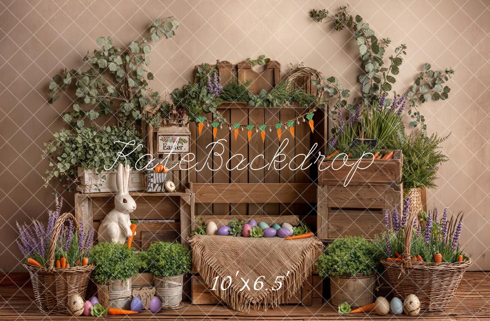 Kate Easter Bunny Carrots Wooden Crates Backdrop Designed by Emetselch - Image 4
