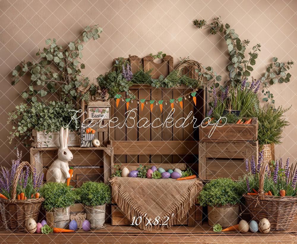 Kate Easter Bunny Carrots Wooden Crates Backdrop Designed by Emetselch - Image 6