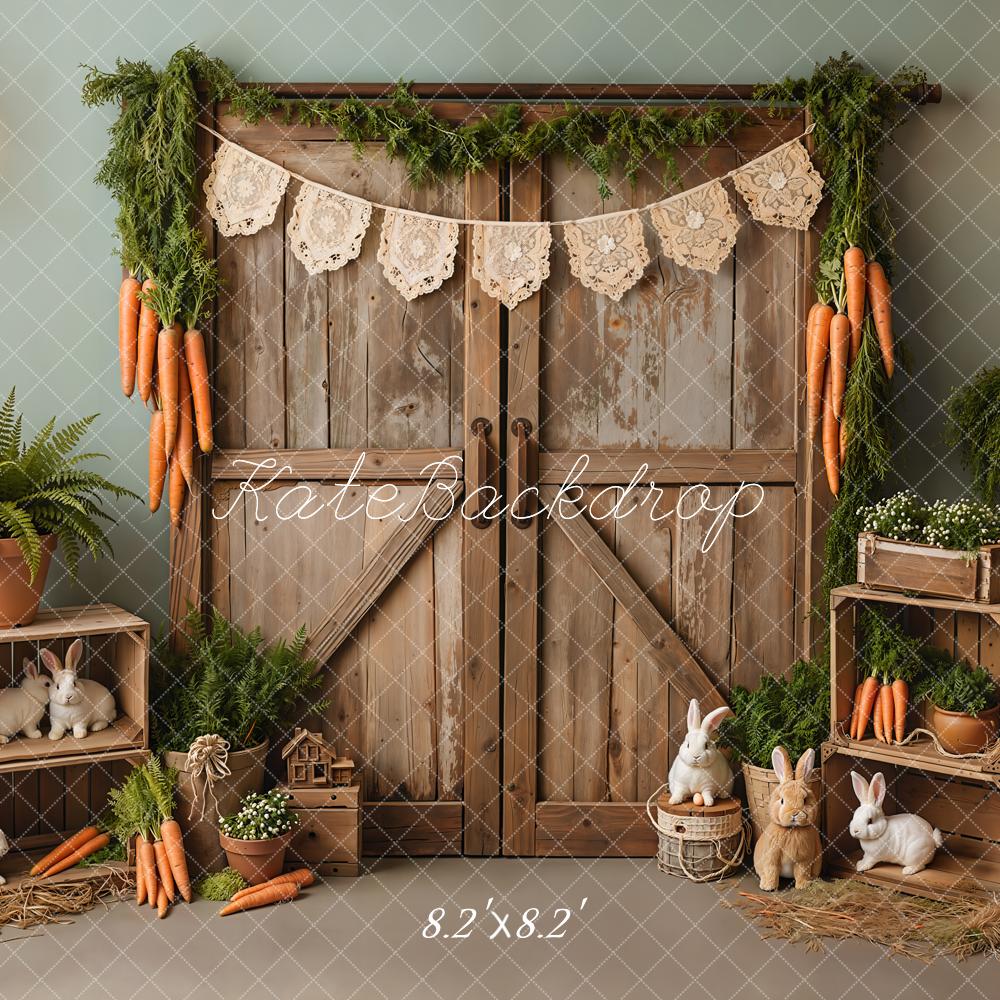 Kate Easter Bunny Carrots Wooden Door Backdrop Designed by Emetselch - Image 5